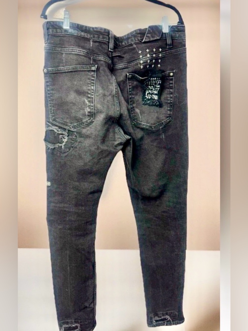 Ksubi Van Winkle Black Distressed Denim Skinny Jeans Men’s 36 Made in Turkey F - Picture 3 of 15